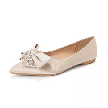Pointed single shoes women s flat bottom shallow mouth spring and autumn new temperament versatile soft sole ladyshoes 35