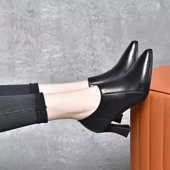 Pointed stiletto high heels women s spring new deep mouth women s shoes simple temperament ankle shoes work shoes 34