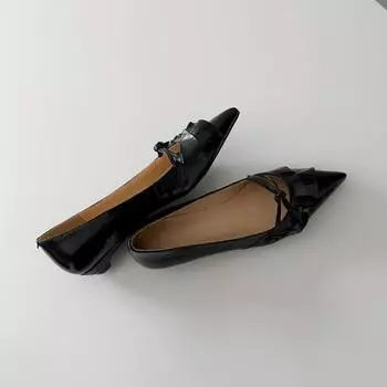 Pointed-toe Low-heeled Shallow-mouthed Single Shoes for Women One-strap Versatile and Gentle Shoes 34