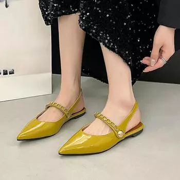 Острый носок Slingback Женские босоножки Обувь Сексуальные Летние 2024 Низкие Каблуки Неглубокие Массивные Платья Слайды Дизайнерские Туфли Zapatos Mujer 35 розовый