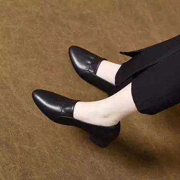 Pointed women s spring new shallow mouth ruffle edge low heel single shoes comfortable professional office work shoes 34