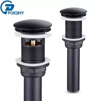 POIQIHY матово-черная ванная комната унитаз раковина выдвижной слив двойной стиль Clic-clac слив для раковины туалетный столик слив
