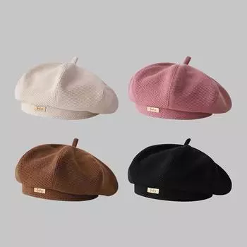 Показать лицо маленькой девочки-берета подходит для инвалидной вечеринки осень ретро литературный простой и универсальный прилив One Size (55-59) Adjustable абрикосовый