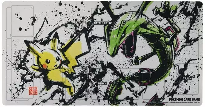 Pokemon Center Оригинальная карточная игра Pokemon Резиновый игровой коврик Sumie Retsuden Pikachu Rayquaza &