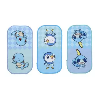 Pokemon Center Оригинальный набор карманных полотенец из 3 игровых полотенец Squirtle Piplup Messon & &