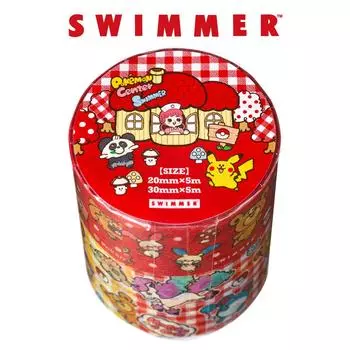 Pokemon Center Original SWIMMER Набор из 2 липких лент Henteko Cute