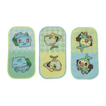 Pokemon Center Pocket Towel 3-Piece Set playroom Bulbasaur & Mobugi & Hungnasung, 7415790980, популярный покемон в Корее