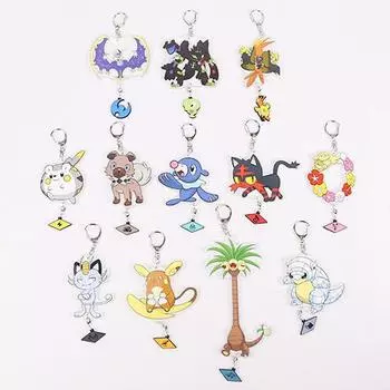 POKEMON Центральный акриловый держатель ключей (12 видов), 6071178203, Популярные покемоны в Корее