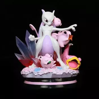 Pokemon GK аниме-фигурка Squirtle Mewtwo со светодиодом Jigglypuff Slowpoke Pikachu Frog Venusaur Rayquaza модель украшения детская игрушка в подарок Pack of 1 Squirtle