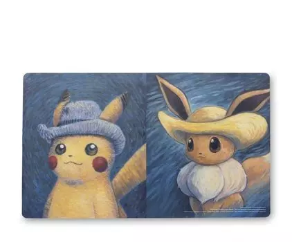 Pokemon Pokemon Center x Van Gogh Pikachu Eevee игровой коврик, вдохновленный музеем центра и автопортретом Винсента