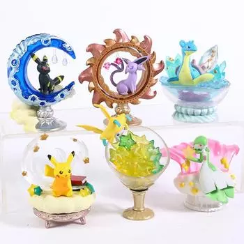 Pokemon Starrium Коллекция Piakchu Lapras Jirachi Gardevoir Umbreon Espeon ПВХ Фигурки Игрушки 6 шт./компл. 6PCS