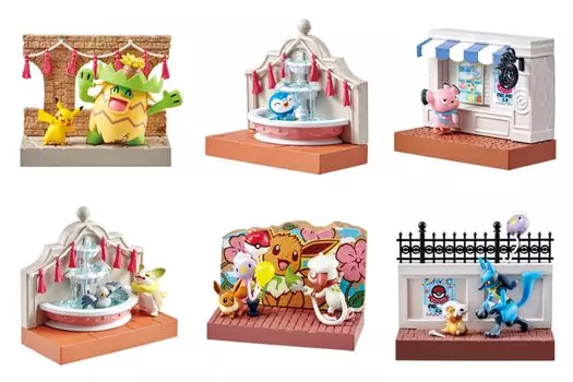 Pokemon Town 2 Festival Corner BOX продукт 6 видов 6 штук Candy Re-ment игрушки/жвачка