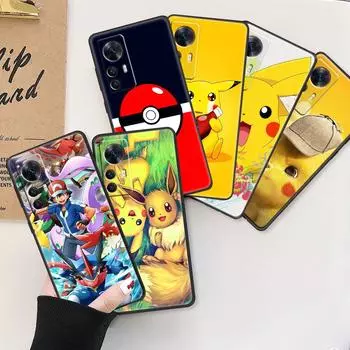 Покемоны Пикачу мультфильм для Xiaomi Mi 13 13Pro 12X 12 11 11T 11i 10T 10 Pro Lite Ultra 5G 9T 8 черный чехол для телефона Mi A3(CC9E)