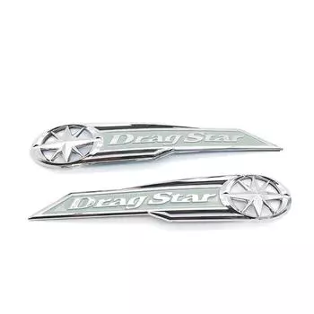 Pokhaomin мотоциклетная 3D наклейка на бак, эмблема, значок, наклейка на топливную подушку, защитная наклейка для Yamaha Dragstar V-Star XV XVS400 650 серебряный