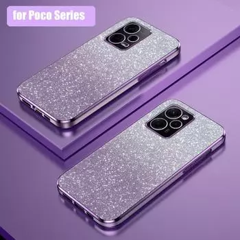 Poko X 5 X5pro Роскошный блестящий чехол с градиентным покрытием для Xiaomi Mi Poco X5 Pro 5g Женский силиконовый противоударный чехол на Pocox5 Poco X5 фиолетовый