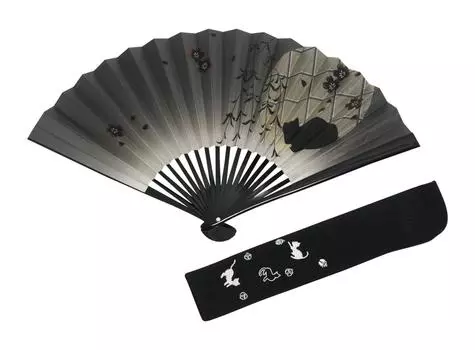 Покрашенная в черный цвет сумка для вентилятора Kyoto Craftsman Handmade Fan Bag Presentation Box [Hasegawa] Fan, Cat, Fan, В комплекте,