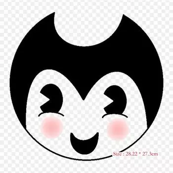 Покраснение Бенди Бенди и чернильная машина Усы Утюг на теплопередаче Печать Виниловые нашивки Наклейка для одежды DIY Аппликации Моющиеся нашивки