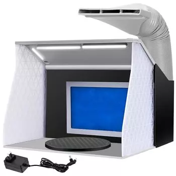 Покрасочная камера Ausuc, покрасочная камера, 2 мощных вентилятора, 4 светодиодных фонаря, можно использовать независимо, покрасочная камера, покрасочная камера с аэрографом, инструменты для покраски в стиле хобби