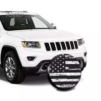 Покрышка для грузовика, сверхмощный ПВХ, чехол для шины с рисунком американского флага для Jeep RV, внедорожника, водонепроницаемая, пылезащитная защита для колес 16inch черный белый