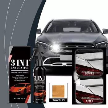 Покрытие автомобиля;Спрей для автомобильного покрытия; Агент для автомобильного покрытия;Эффективная очистка; Удаление стойких пятен; Мощная полировка(120мл) One Size