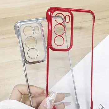 Покрытие без границ прозрачный чехол для телефона Oppo Reno12 Pro Reno12Pro гальванизированный цветной жесткий бампер задняя защитная крышка For Oppo Reno12 Pro чистый