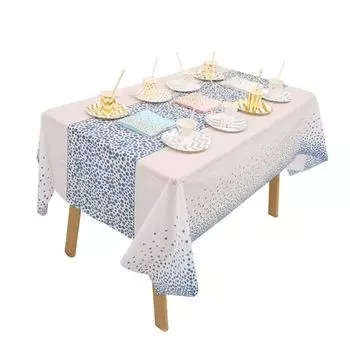 Покрытие для стола. Отличная противоскользящая, легко моющаяся крышка для стола. Элегантная, устойчивая к морщинам. Праздничная декоративная скатерть. Покрытие для стола для ресторана. синий