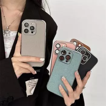 Покрытие из джинсовой кожи с узором Жесткий чехол для телефона для iPhone 16 15 14 13 12 11 Pro Max Plus со стеклянной пленкой Противоударная задняя крышка iPhone 11 синий