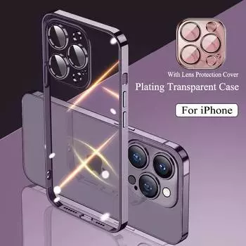 Покрытие рамки с защитной пленкой для объектива прозрачный чехол для телефона Iphone 14 13 12 11 Pro Max Xs Mini Xr X 7 8 Plus Se 2022 2020 чехол For iPhone 8 красный