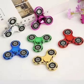 Покрытие Ручной Спиннер Три Пальцевых Декомпрессионных Игрушки Пальцевой Гироскоп Для Взрослых синий