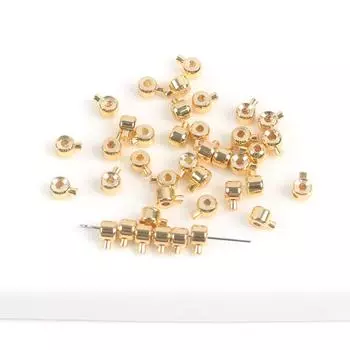 Покрытое медью настоящее золото Сделай сам Позиционирующие бусины для скороварки Позиционирующая пряжка Завершающая пуговица Браслет-ожерелье Ювелирные аксессуары 10 pcs