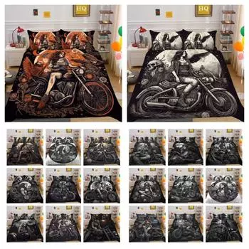 Покрывала с 3D-красотой и принтом черепа, двойной размер, полиэстер для мальчиков, крутой модный высококлассный мягкий домашний текстиль UK Single 135x200cm