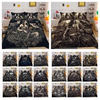 Покрывала с принтом черепа 3D Beauty King Size из микрофибры, комплект постельного белья, крутой мягкий текстиль для подростков UK Single 135x200cm