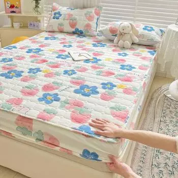 Покрывало Bonenjoy, наматрасник в мультяшном стиле, стеганая простыня, приятный для кожи чехол на кровать protetor de colcho (Нет наволочки) Single 90x200cm 1pc