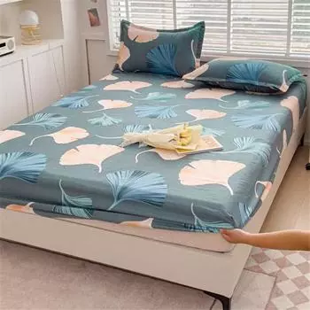 Покрывало Bonenjoy, простой стиль, простыня на наматраснике с принтом, матовая простыня, мягкое постельное белье с подсветкой(Нет наволочки) Queen 150x200cm 1pc