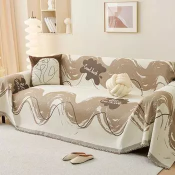 Покрывало для дивана в скандинавском стиле, универсальное трехсезонное покрывало с принтом в клетку, чехол для дивана, полотенце, уютный домашний декор 180x130cm