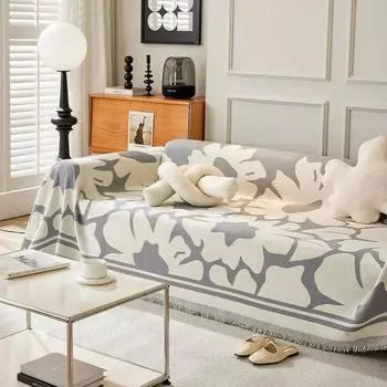 Покрывало для дивана в скандинавском стиле, универсальное трехсезонное покрывало с принтом в клетку, чехол для дивана, полотенце, уютный домашний декор 180x130