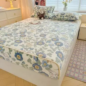 Покрывало для кровати из 3 предметов Зимнее утепленное покрывало Simmons Защитный чехол Мягкая простыня Односпальное покрывало для кровати Простыня 3 Pcs 1.50m