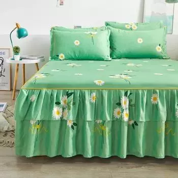 Покрывало для кровати в пасторальном стиле colchas de cama matrimonial Двойная кружевная юбка для кровати King Bedsheets Skirts (наволочку нужно заказать) 1PC 150cmx200cm