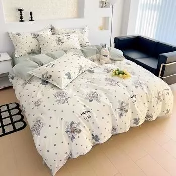 Покрывало из хлопка премиум-класса А, приятное для кожи, 4 предмета, подарочный набор из хлопка для спальни, 3 предмета 1.2m