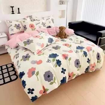 Покрывало из хлопка премиум-класса А, приятное для кожи, 4 предмета, подарочный набор из хлопка для спальни, 3 предмета 1.2m