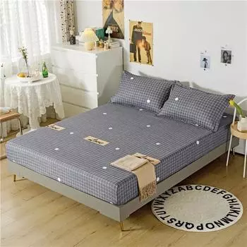 Покрывало из хлопка с алоэ. Покрывало с принтом. Очень большое покрывало. Эластичный резиновый пояс вокруг наматрасника. (Нет наволочки) 120x200x28cm 1pc