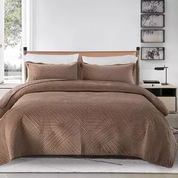 Покрывало из ламинированного хлопка с кристаллами, стеганое, европейское, для отдыха, одеяло, постельное белье для дома 48*74cm кофейный