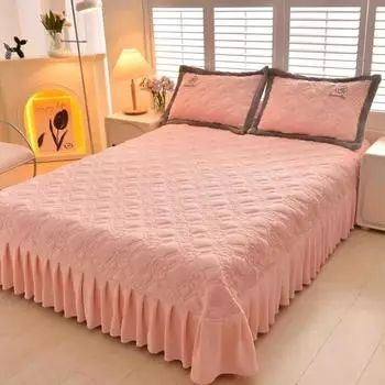 Покрывало из молочного плюша для сохранения тепла, зимнее плюшевое, простое и толстое покрывало на хлопковой подкладке для всех сезонов. 200x230bed cover 1PC