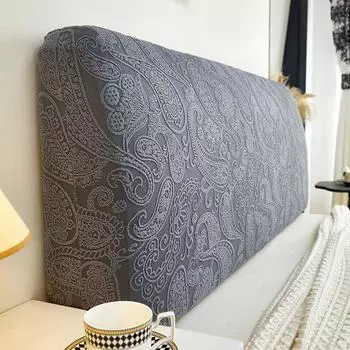 Покрывало-капюшон для кровати в спальне Полное покрытие Доступная роскошь Нейтральная эластичная ткань Ручная работа Пылезащитный Чехол для спинки кровати Защитный чехол Скандинавский Тонкий Dark gray-Guro 1.2 m headcover {bedside size}