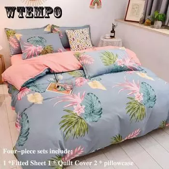 Покрывало на кровать, четыре комплекта осенне-зимнего постельного белья из хлопка с толстым покрытием и домашнего постельного белья Double