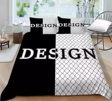 Покрывало на кровать, напечатанное на 3D-принтере, роскошное черное покрывало для женщин и девочек, дизайн постельного белья, двуспальный размер, полный комплект постельного белья, чехлы UK Single 135x200cm