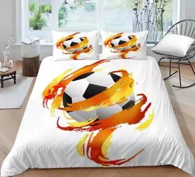 Покрывало на кровать с 3D футбольным тематическим принтом, домашнее постельное белье, пододеяльник, текстиль, полиэстер, домашнее постельное белье, теплое микрофибр... Single 135x200cm
