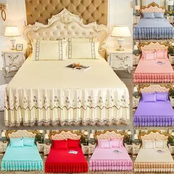 Покрывало на кровать, свадебная простыня, покрывало, одеяло, ткань, кружевная юбка в стиле принцессы, королевский размер 1PC 150cmx200cm