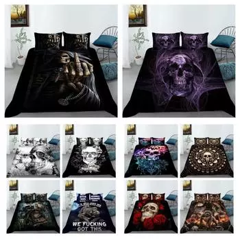 Покрывало с черепом, одеяло, молодежный пододеяльник, мягкий декор для спальни Single 135x200cm