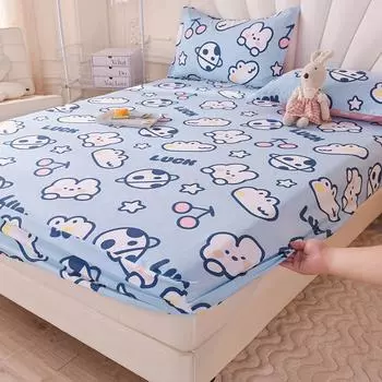 Покрывало с рисунком, наматрасник, простыня с эластичной лентой по всему периметру (Без наволочки) 90*200cm